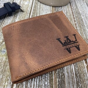 Lederbrieftasche für Herren, personalisierte Lederbrieftasche aus Leder, Weihnachtsgeschenk für Herren, braune Lederbrieftasche, Geschenk für ihn, Vatertagsgeschenk, Abschlussfeier