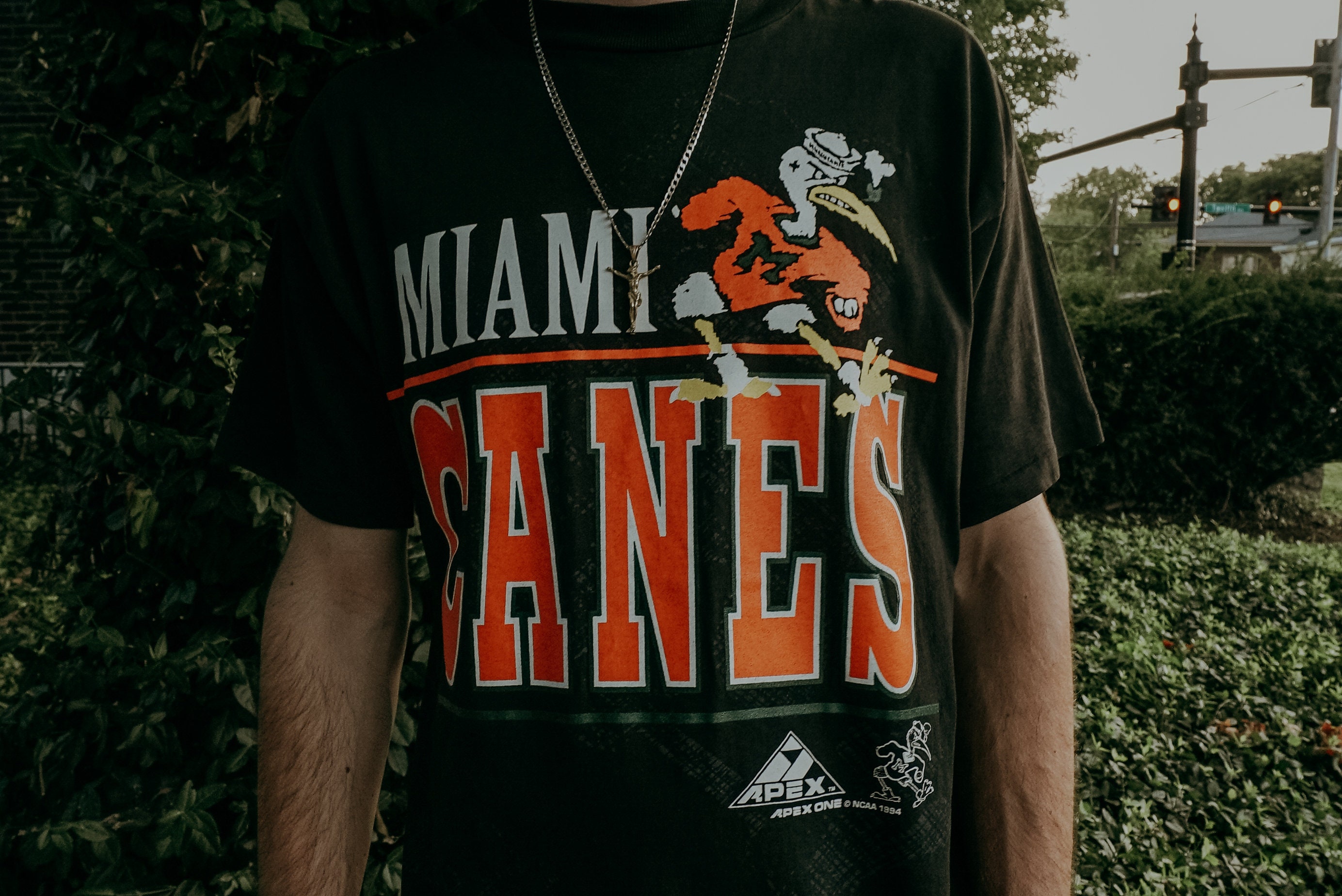 Vintage Miami Hurricanes Shirt Green Distressed