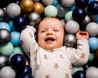 BIG ball pit with 380 balls, grey ball pit for kids