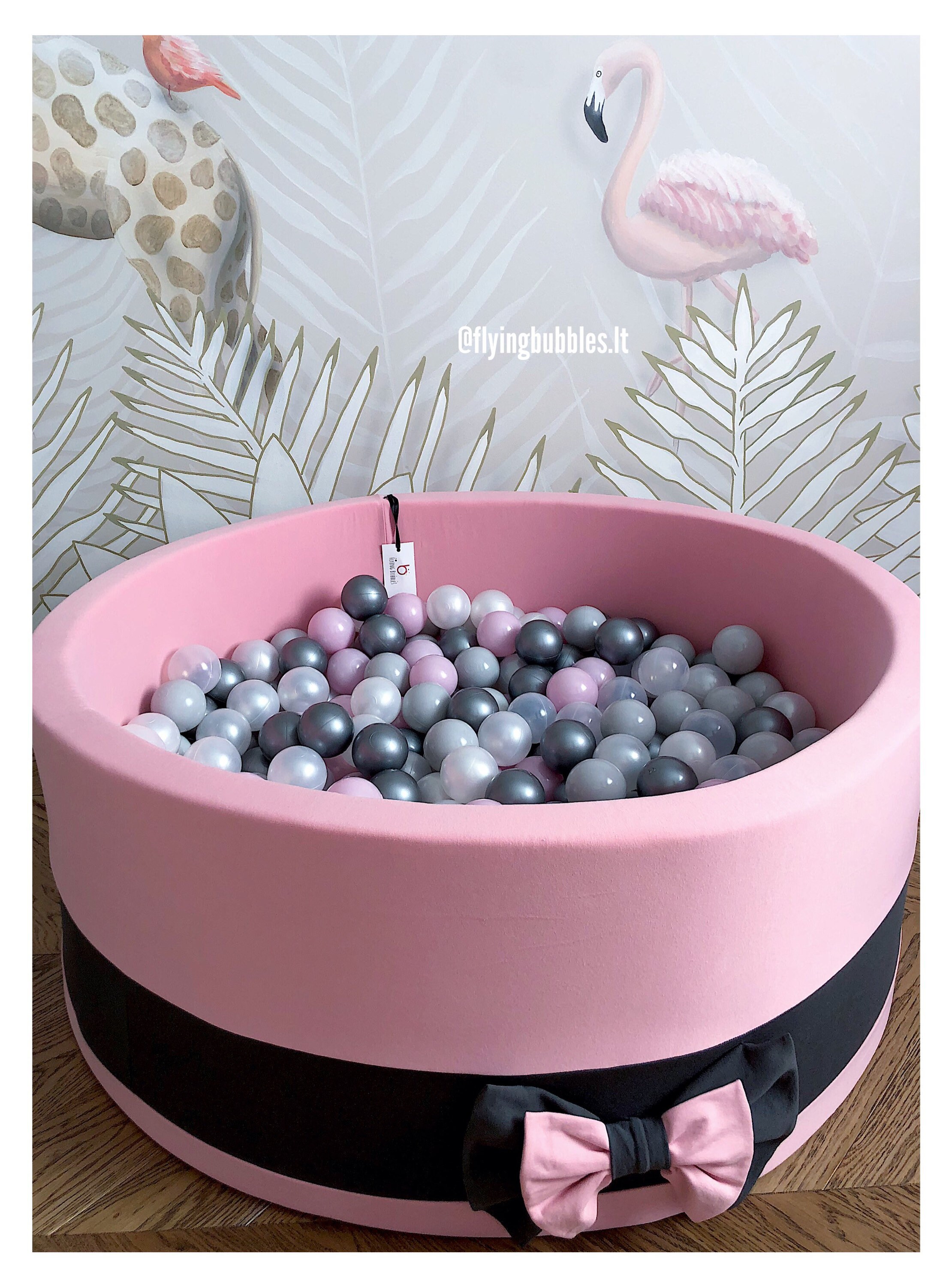 Pink Ball Pit With Ribbon 40x100 340 Pcs. Balls Pink Baby Etsy