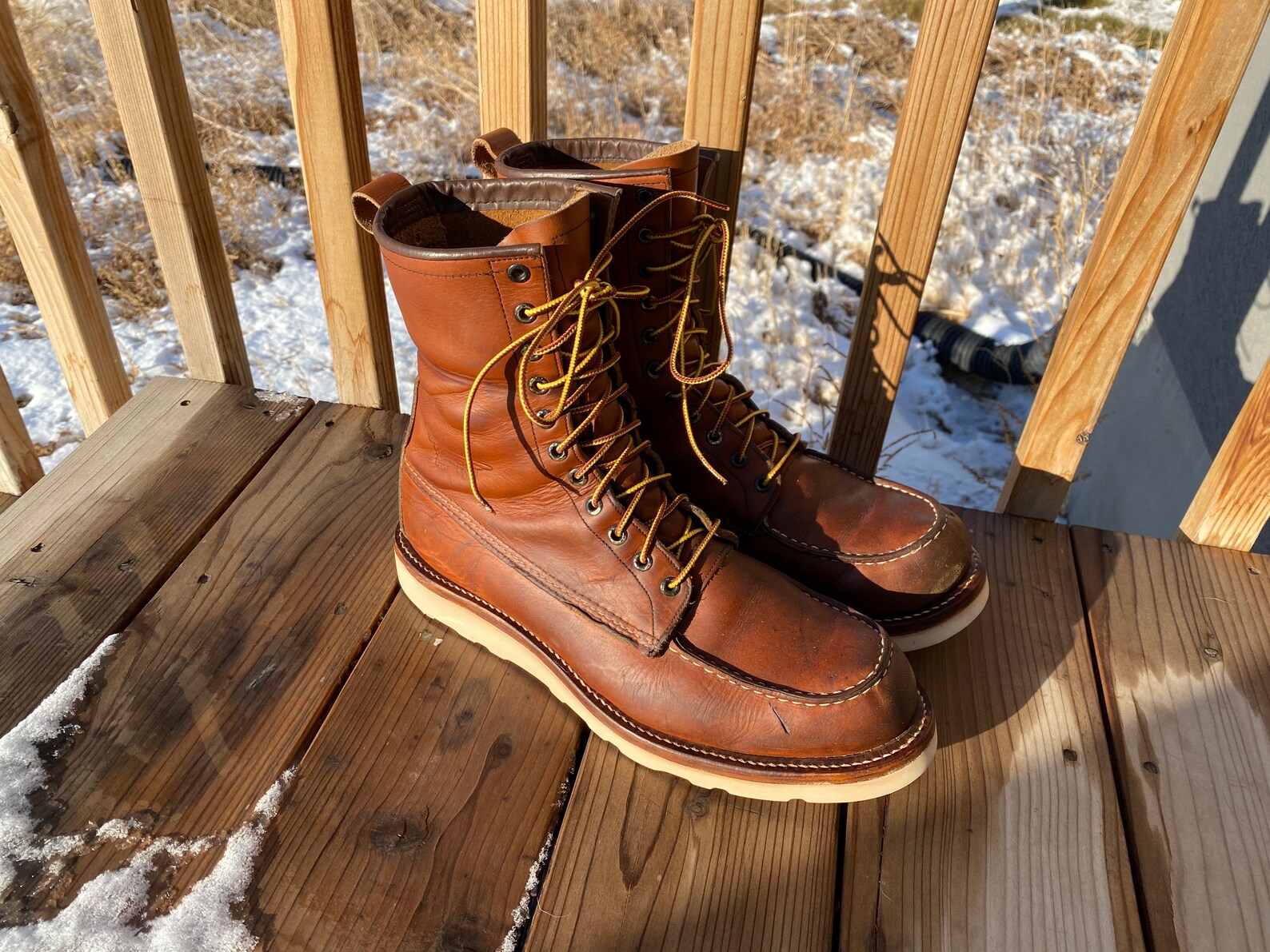 red wing 8 moc toe work boots