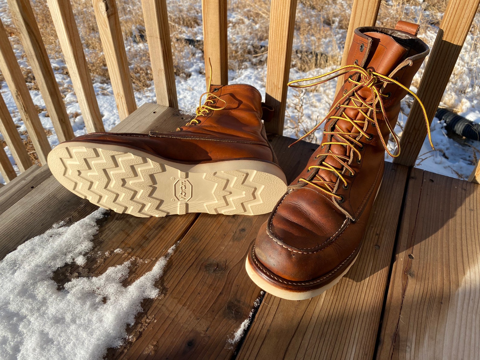 red wing 8 moc toe work boots