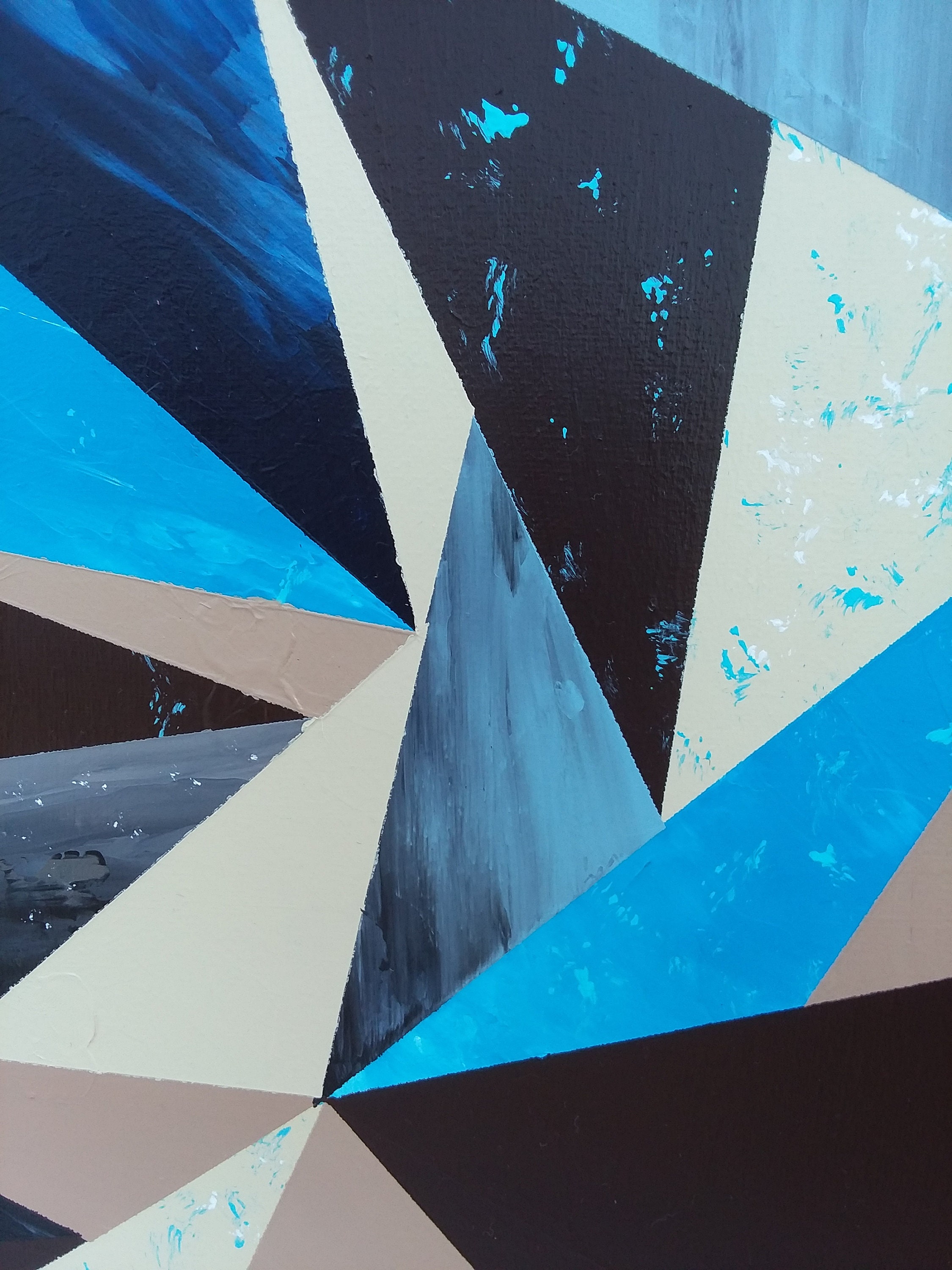 Original Abstract Triangle Acrylic Painting Kaleidoscope Etsy Singapore