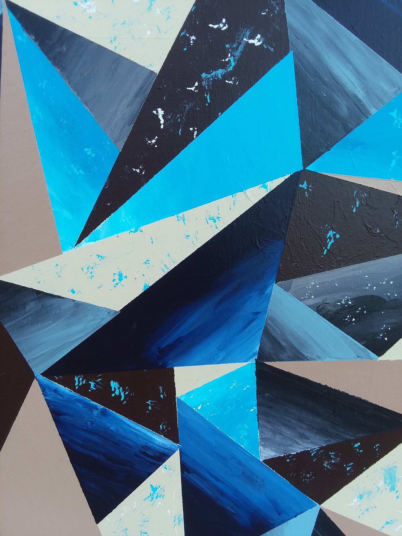 Original Abstract Triangle Acrylic Painting Kaleidoscope Etsy Singapore