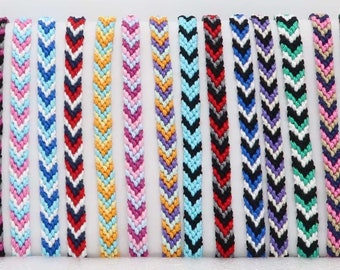 Bracelet fin brésilien, bracelet d'amitié style chevron 3 couleurs