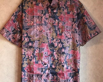 Da Uomo Camicie Di Seta Tailandese Con Motivo Maniche Lunghe//Casual Retrò Hawaiano ~ 12 Modelli