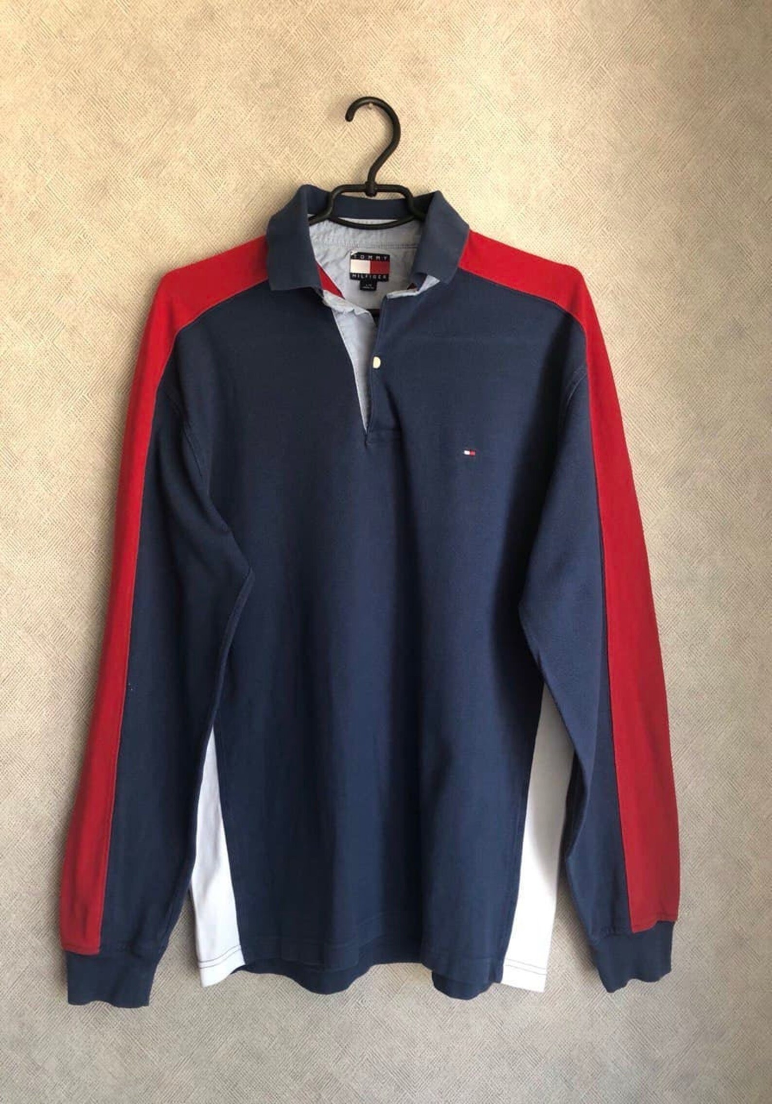 Vintage Tommy Hilfiger Longsleeve Rugby Polo Shirt Etsy España