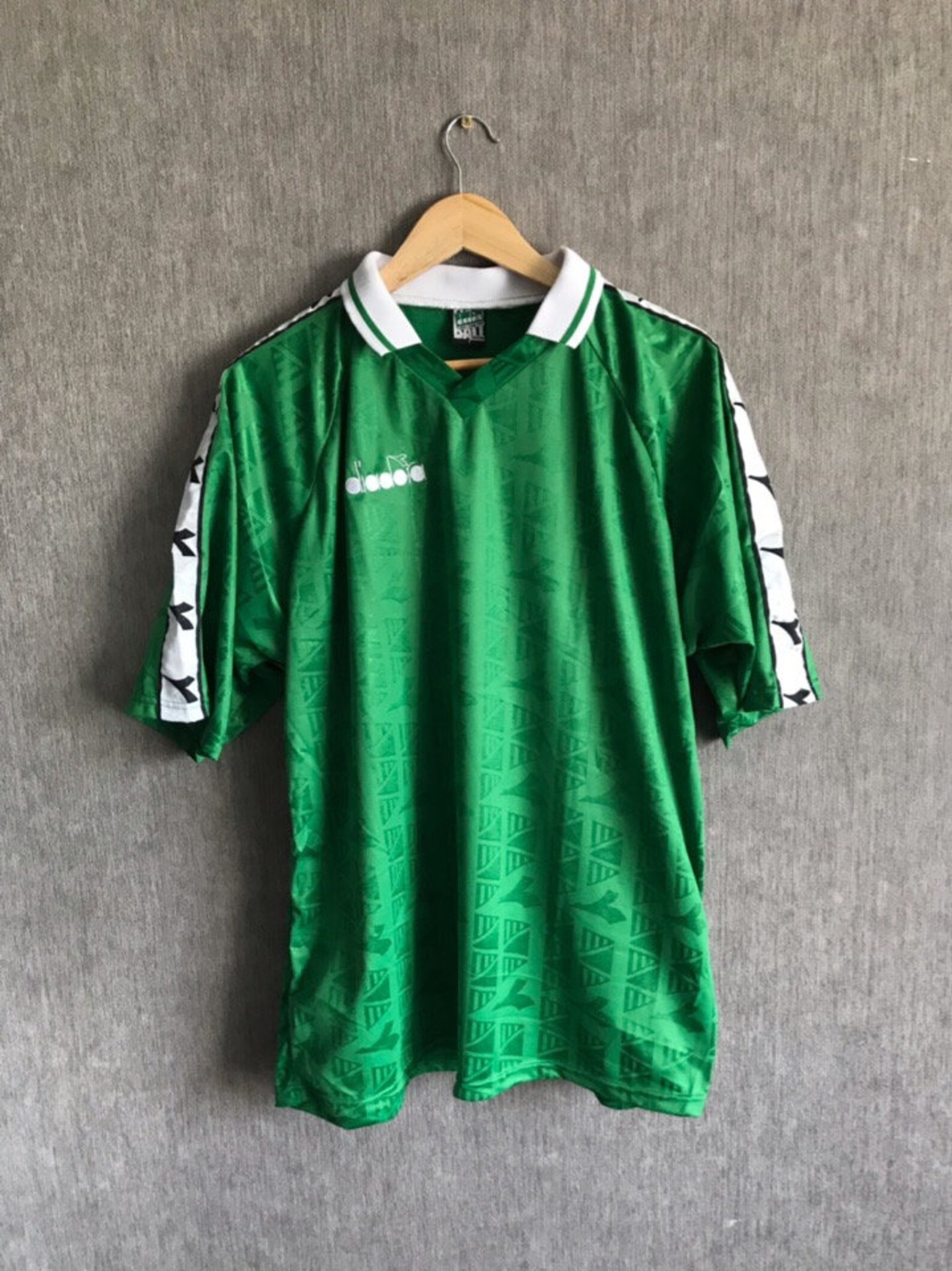 Camiseta de fútbol Diadora de los años 990 camiseta verde de Etsy