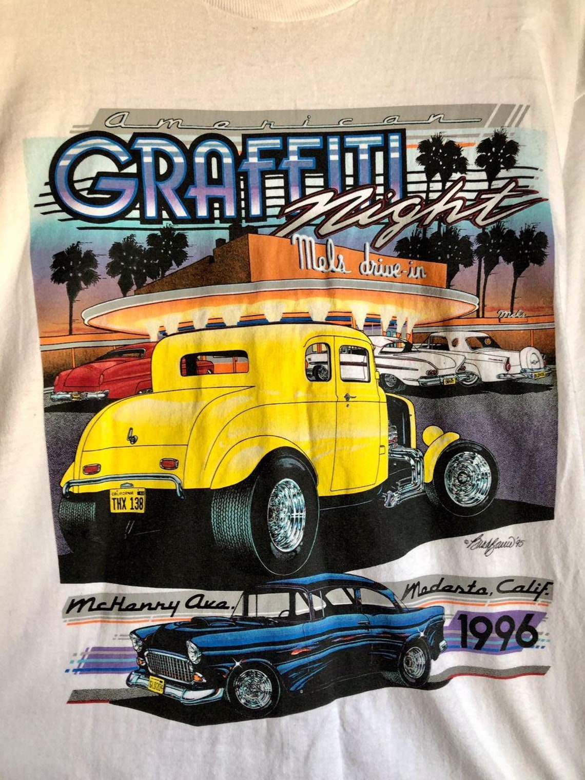Vintage 90s American Graffiti car show tshirt Etsy