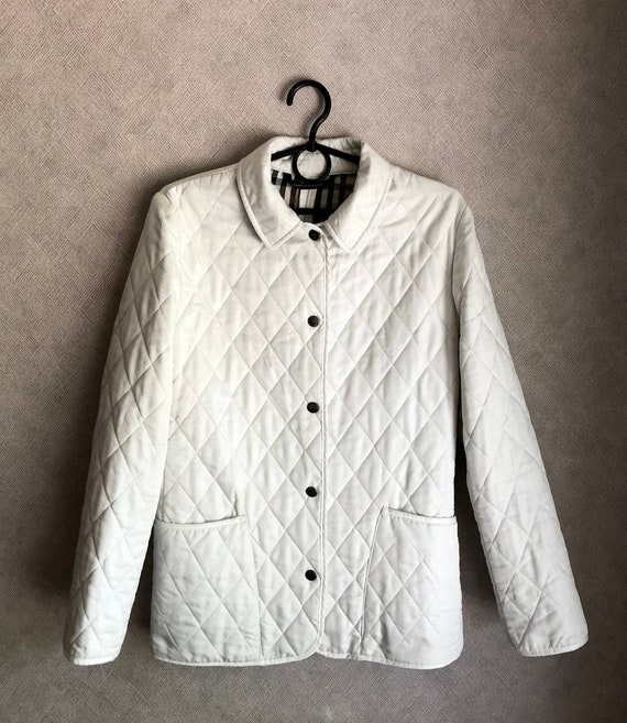 Burberry Womens Quilted White Jacket Etsy