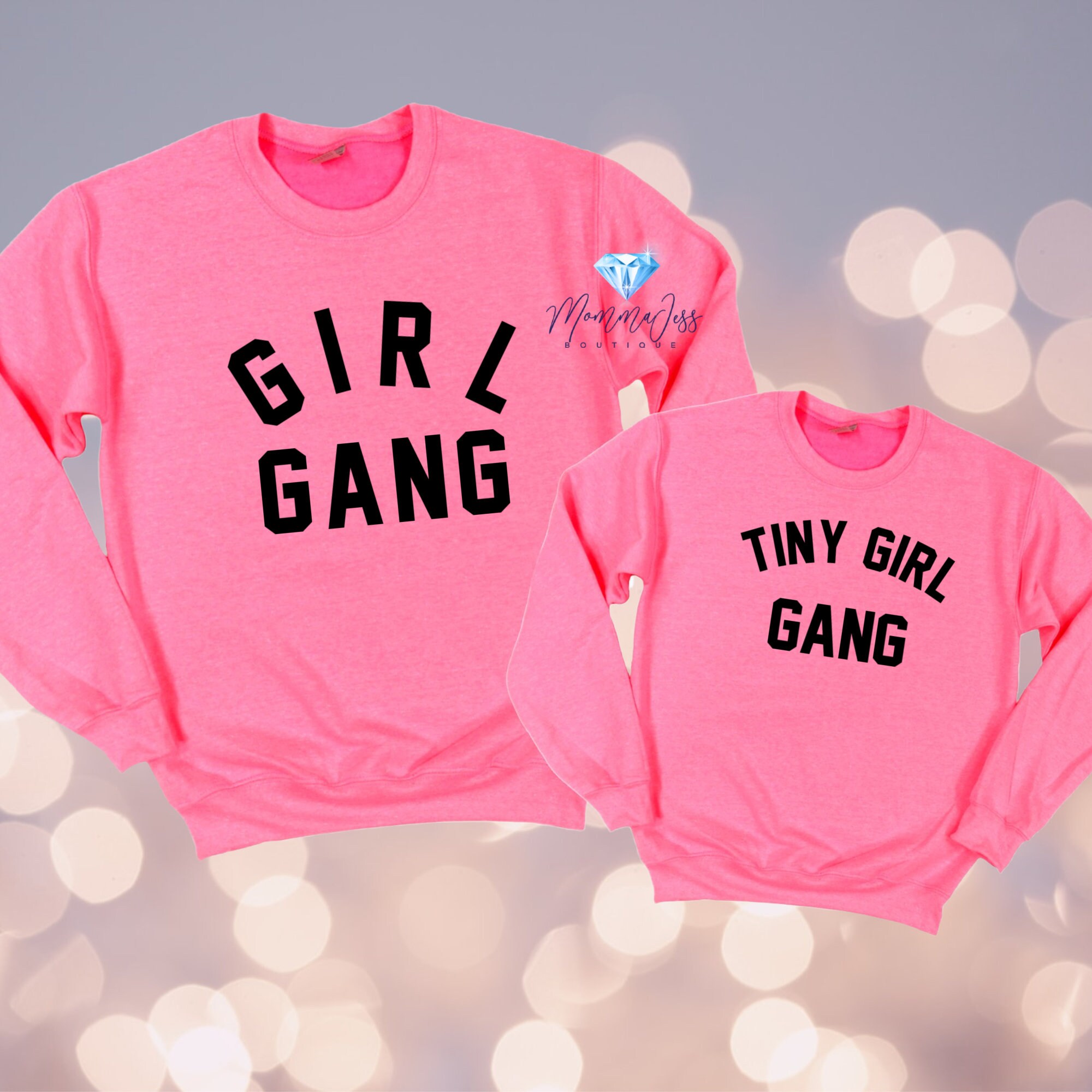 Matching Girl Gang Tiny Girl Gang Pink Mom and Daughter Cute Etsy