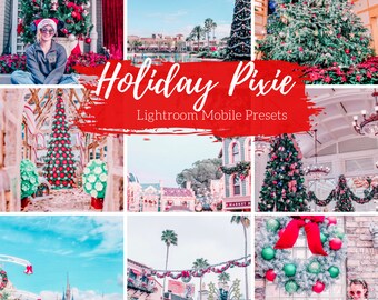 4 Mobile Lightroom Presets, Christmas Bright Holiday Lightroom Mobile Instagram Presets  Lifestyle presets Travel Photography Presets
