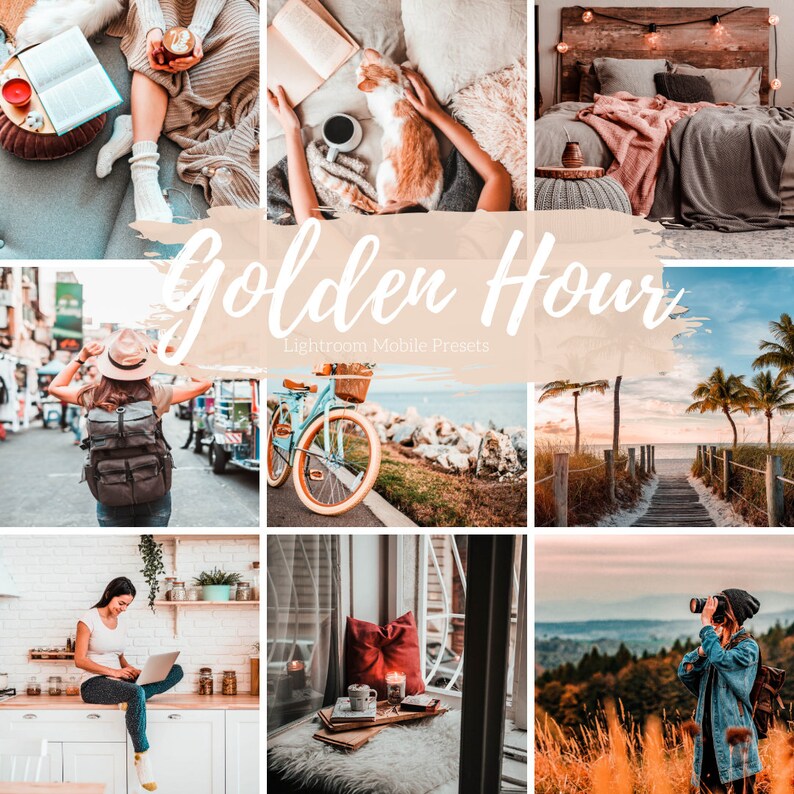 5 Mobile Lightroom Presets Golden Hour Lightroom Mobile | Etsy