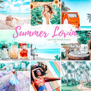5 Summer Mobile Lightroom Presets, Bright Vibrant Colors Lightroom Mobile Instagram Presets  Lifestyle presets Travel Photography Presets