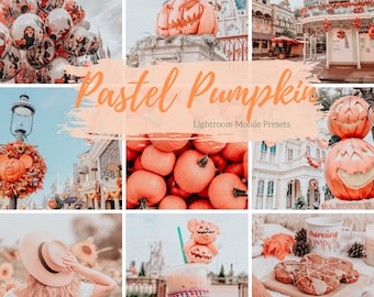 5 Mobile Lightroom Presets, Pastel Pumpkin Fall Lightroom Mobile Instagram Presets  Lifestyle presets Travel Photography Presets