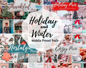 4 Mobile Lightroom Presets Pack, Holidays and Winter Pack Lightroom Mobile Instagram Presets  Lifestyle presets Travel Photography Presets