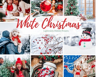 5 of Mobile Lightroom Presets, White Christmas Lightroom Mobile Instagram Presets  Lifestyle presets Travel Photography Presets