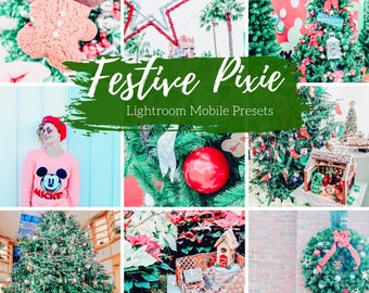 4 Mobile Lightroom Presets, Festive Green Christmas Lightroom Mobile Instagram Presets  Lifestyle presets Travel Photography Presets