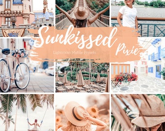 4 Mobile Lightroom Presets, Warm Peach Sunkissed Lightroom Mobile Instagram Presets  Lifestyle presets Travel Photography Presets