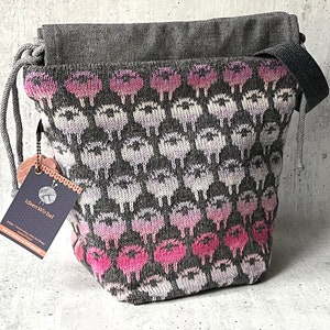 XL knitting bag pink sheep