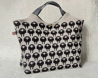 XL Knitted Shopper Handbag Black Sheep