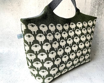 XL knitted shopper handbag sheep