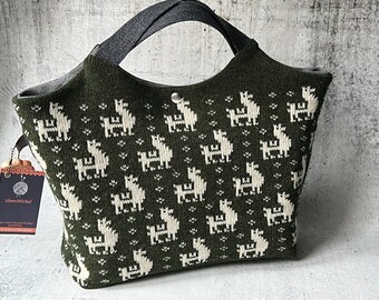 XL knitted shopper handbag alpaca