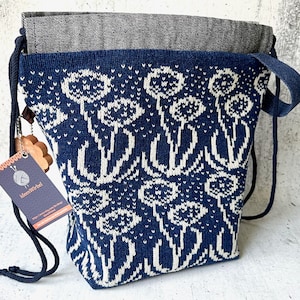 XL knitted project bag dandelion