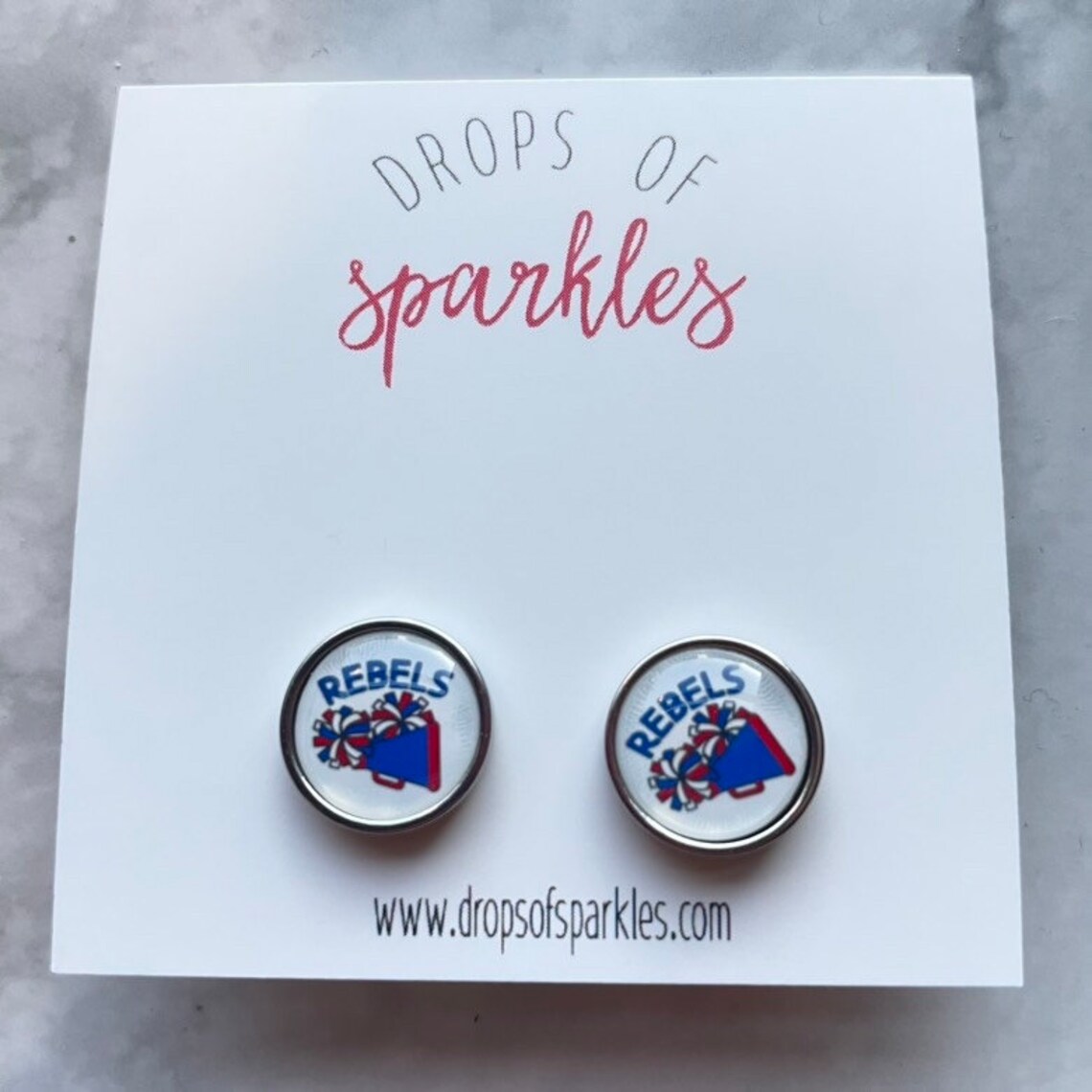 Cheerleader Stud Earrings Cheerleading Pompom Earrings Etsy