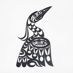 First Nations Native Steel Cut Blue Heron Wall Panel