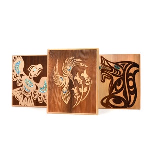 First Nations Red Cedar and Abalone Wall Tiles