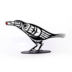 First Nations Native Steel Cut Raven with Berry