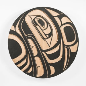 First Nations Modern Cedar Raven Panel Black and Natural