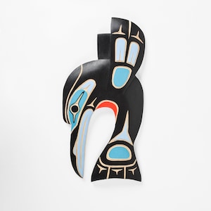 First Nations Hummingbird Wall Carving Light Blues