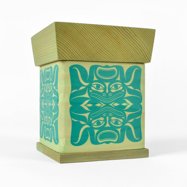 First Nations Native Genuine Bentwood Box Frogs Design