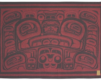 Tsimshian Corey Moraes Wool Blend Blanket Northwest Coast Design