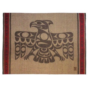 Salish Terry Horne Wool Blend Blanket Northwest Coast Thunderbird