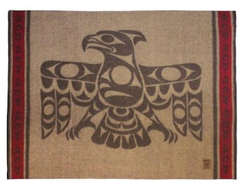 Salish Terry Horne Wool Blend Blanket Northwest Coast Thunderbird