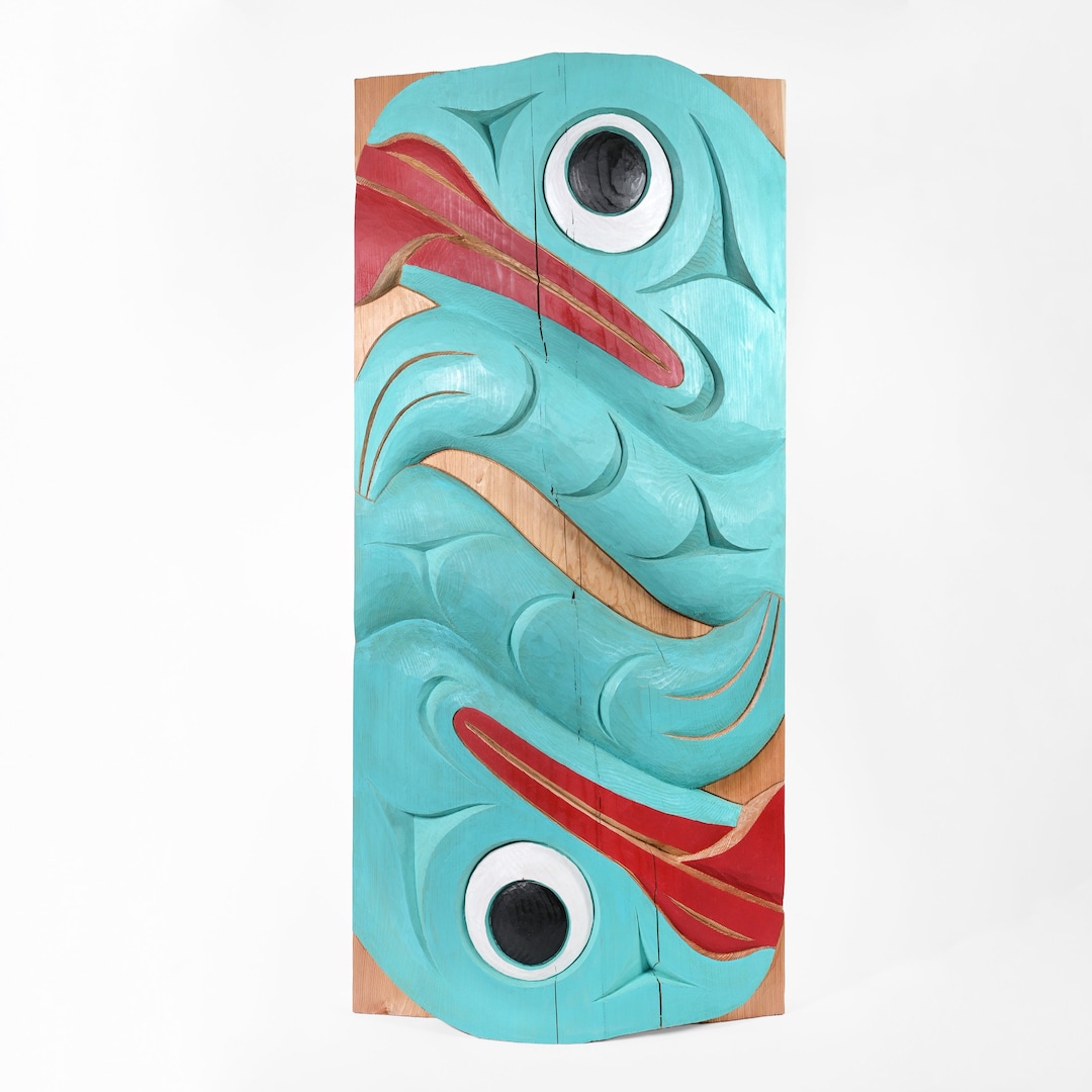First Nations Ying Yang Frogs Totem Pole - Etsy