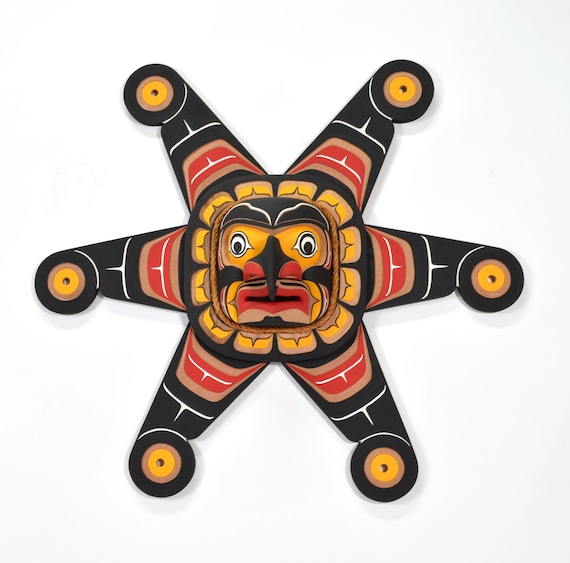 First Nations Sun Mask Red Cedar Northwest Coast Art - Etsy