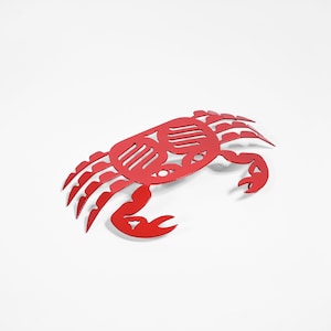 First Nations Native Steel Cut Dungeness Crab Wall Panel
