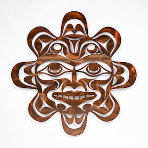 First Nations Native Brushed Copper Sun Wall Panel