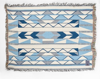 Coast Salish First Nations River Ripples Cotton Blanket