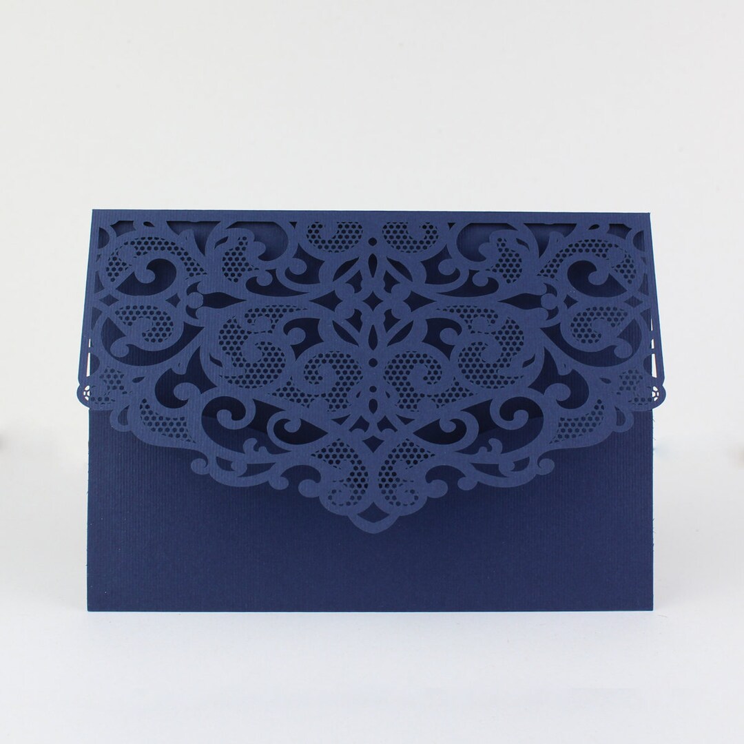 Navy Blue Laser Cut Invitation Covers DIY Invitations Laser Cut