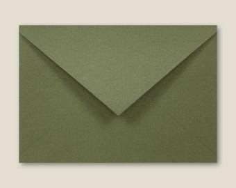 Olivgrüner Umschlag - Größe B6 oder C6, Premium Papier Umschlag für Einladungen, Hochzeiten, Grußkarten