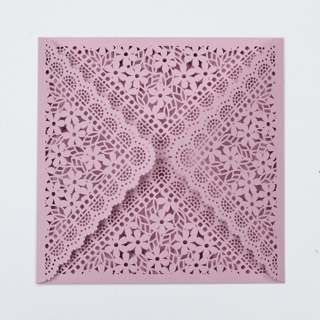 Pink Laser Cut Invitation Covers DIY Invitations Laser Cut Etsy