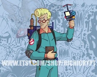 The Real Ghostbusters Egon Spengler Buster Pinup Print