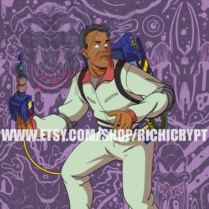 The Real Ghostbusters Winston Zeddemore Buster Pinup Print