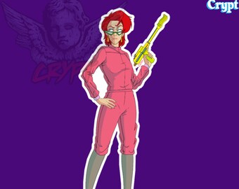 The Real Ghostbusters Fright Features Janine Melnitz Ghostbuster Vinyl Sticker