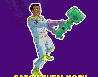 The Real Ghostbusters Fright Features Winston Zeddemore Ghostbuster Vinyl Sticker